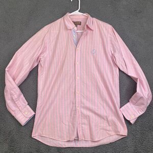 El Ganso 100% Cotton Button Down Shirt Men's Size UK 39 Long Sleeve Pink Stripe